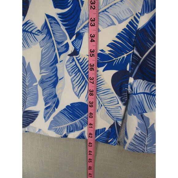 Lands End Womens Blue Leaf Print Dress M/P - Picture 4 of 9
